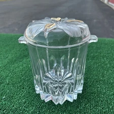 Vintage Crystal Biscuit Barrel / Ice Bucket Made In Italy