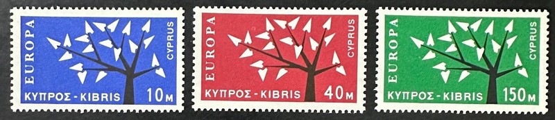 CYPRUS  219 - 221  Lovely  Mint  NEVER  Hinged  Set
