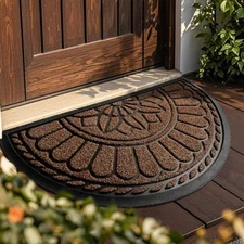  Front Door Mat Indoor Outdoor Entrance, Semicircular Entrance Mat, Half Round 