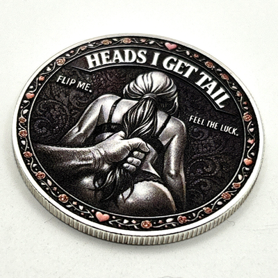 #ad Tails I Get Head...Heads I Get Tail Sexy Lady Flip Coin Challenge Novelty Token $18.98