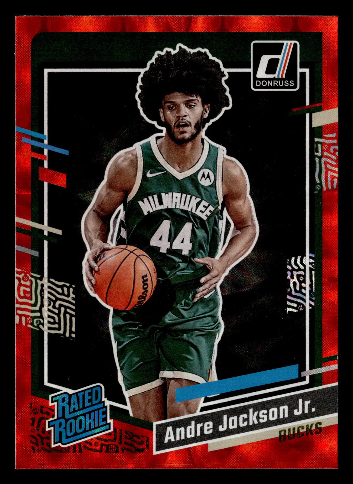 Andre Jackson Jr. 2023-24 Donruss RED INTERNATIONAL #210 Bucks RATED ROOKIE