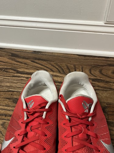 Sz 17 - Nike Kobe 11 XI TB Metallic Red Silver Shoes 856485-663 - Picture 9 of 10