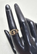Vintage 10K Yellow Gold & Black Onyx