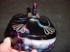 antique dark purple slag glass lid-square-great design and color-Fenton? — photo 3