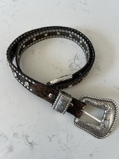 NOCONA Western Rhinestone Studded Cowgirl Hair on Hide Leather Belt N3441402