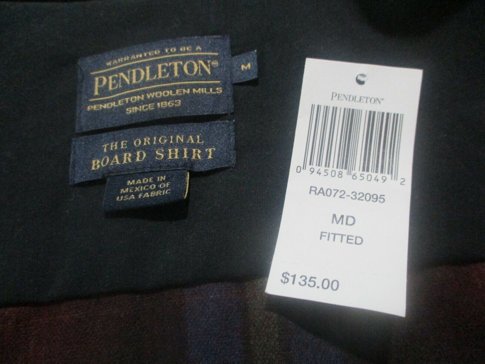 Pendleton Red Shadow Plaid Wool Original Board Sh… - image 3