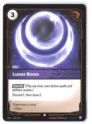 Lunar Boon 125/219 NM Unleashed Riftbound TCG