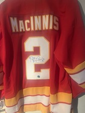 AL MACINNIS SIGNED CALGARY FLAMES Vintage CCM JERSEY AJs COA 89 CUP PATCH HOF