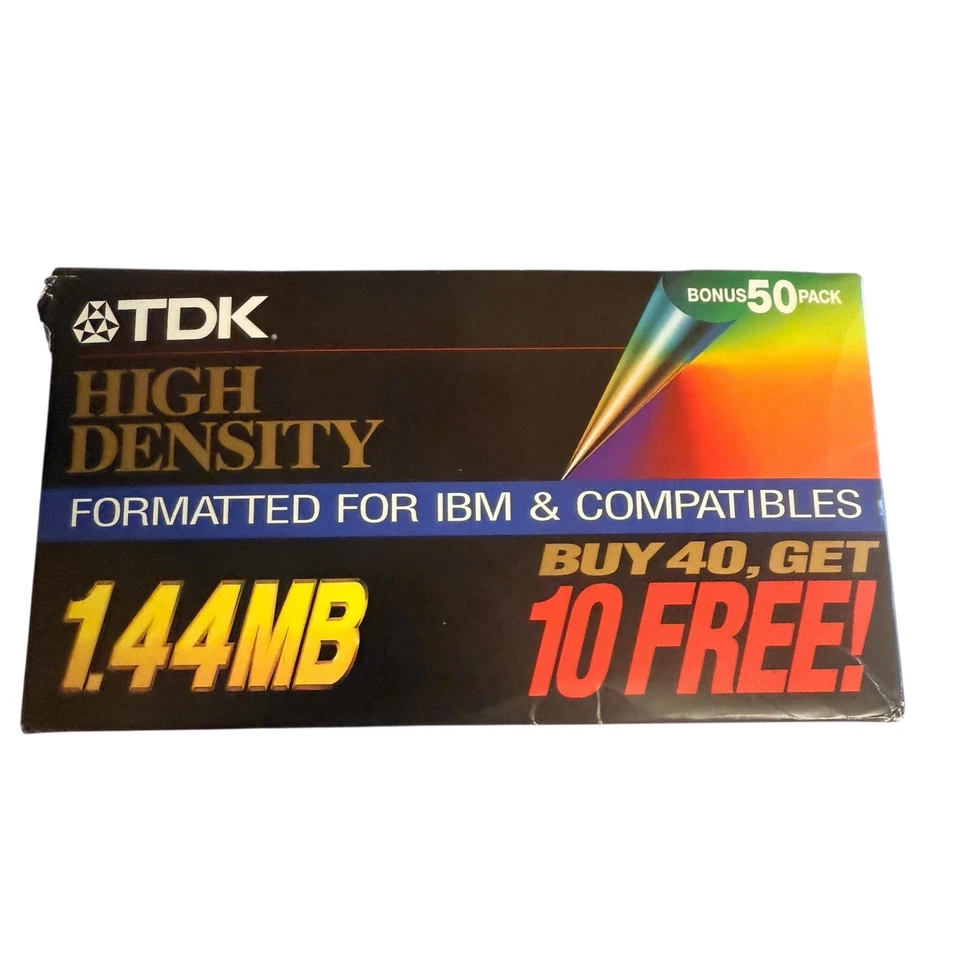 50 TDK Alta Densidad Formateado 3.5" Disquete MF-2HD 1.44 MB Compatible con IBM Foto 2 de 4