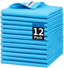 Paño de limpieza de microfibra para vidrio, paquete de 12