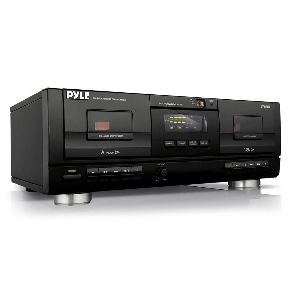 Pyle Dual Stereo Cassette Deck w/Tape USB to MP3 Converter