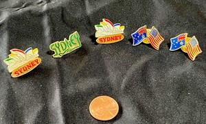 Lot of 5 AUSTRALIA Hat Lapel Pins Travel Souvenirs Sydney Opera House Flag