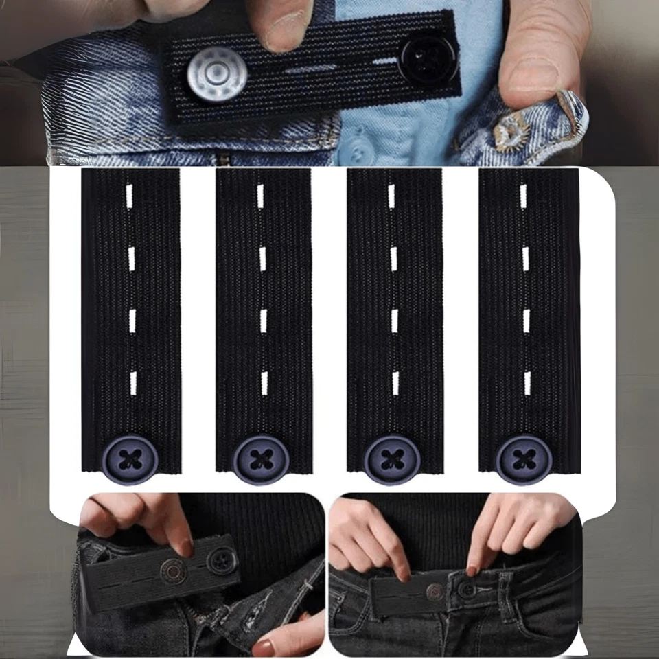 4x Extensores de Botones Elásticos para Jeans Cintura Expansor Pantalones Extensión de Cintura Foto 4 de 4