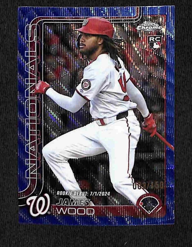 2025 Topps Chrome Update - James Wood /150 Blue Wave Refractor #USC95 Nationals