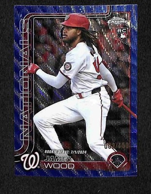 2025 Topps Chrome Update - James Wood /150 Blue Wave Refractor #USC95 Nationals