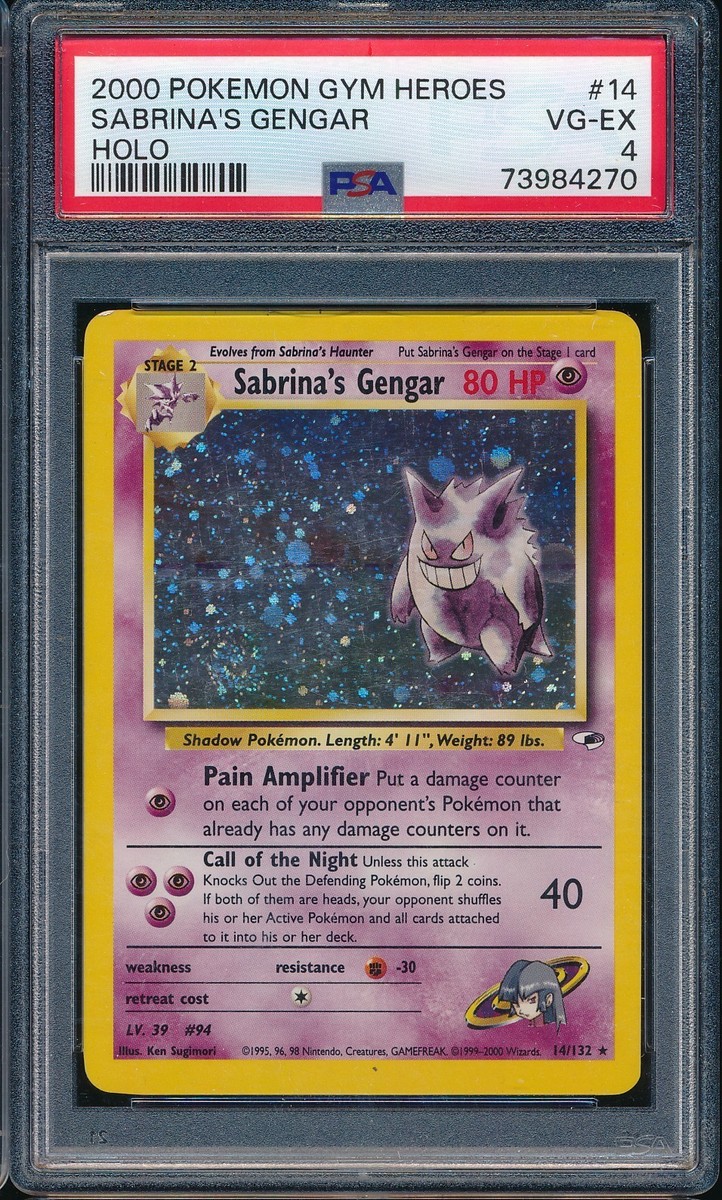 2000 Pokemon Gym Heroes 14 Sabrina's Gengar Holo PSA 4 - 73984270