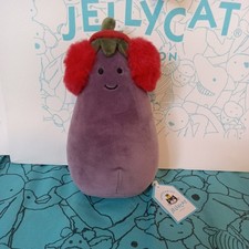 Jellycat Toastie Vivacious Aubergine with Red Earmuffs