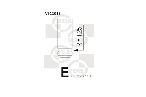 BGA V511013 Einlassventil FüR Mitsubishi, Nissan, Opel, Renault, Suzuki, Opel-image
