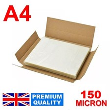 100 x A4 LAMINATING POUCHES MATT LAMINATOR LAMINATE SHEETS SLEEVES 150 MICRONS