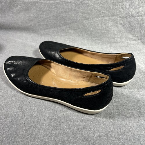 Clarks Women's Black Snake Helina Alessia Slip On Comfort Flat Shoes Size 9.5 M - Picture 3 of 9
