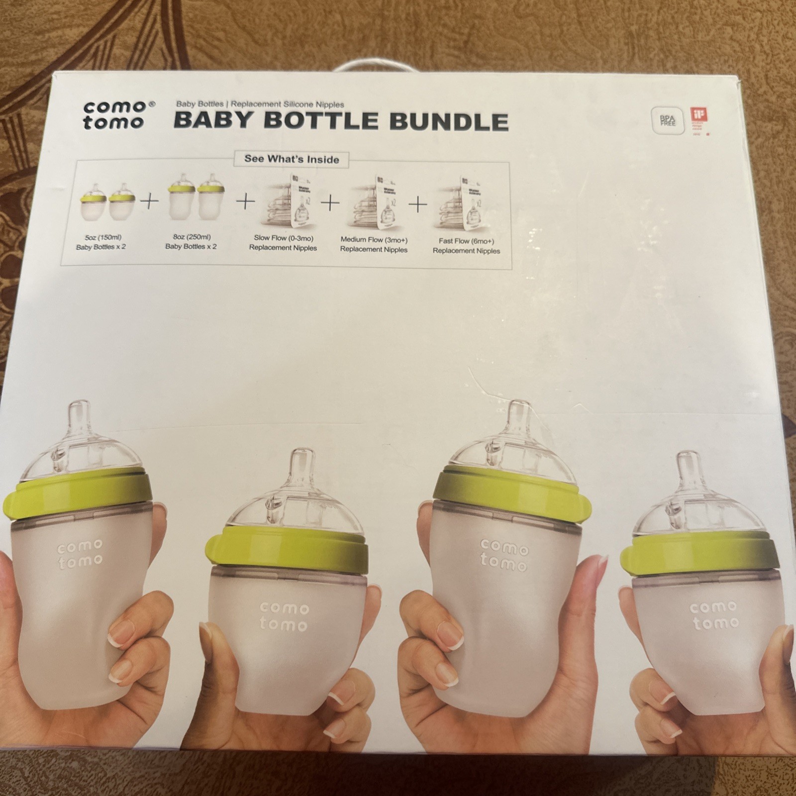 Comotomo Baby Bottle Gift Set - Green - 10ct