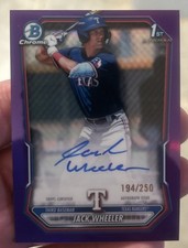 Jack Wheeler 2026 Bowman Chrome Purple Refractor Auto 194/250 1st Bowman
