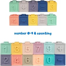 Soft Stacking Blocks for Baby - Sensory Montessori Toys Toddler Activities - ...