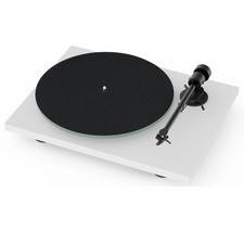 Pro-Ject T1 EVO White Satin Turntable w/Ortofon OM10 Cartridge
