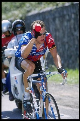 Lance Armstrong USA performs at Stage 18 Tour De France between Mo- 1995 Photo 4