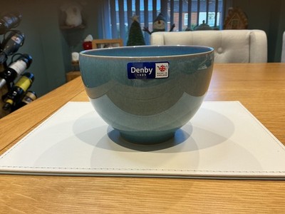 EINE DENBY AZURBLAU TIEFE NUDELSCHALE STEINGUT GESCHIRR BRANDNEU MIT ETIKETT