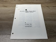 Vintage 1991 Macintosh Apple Event Object Support Library Developer Note