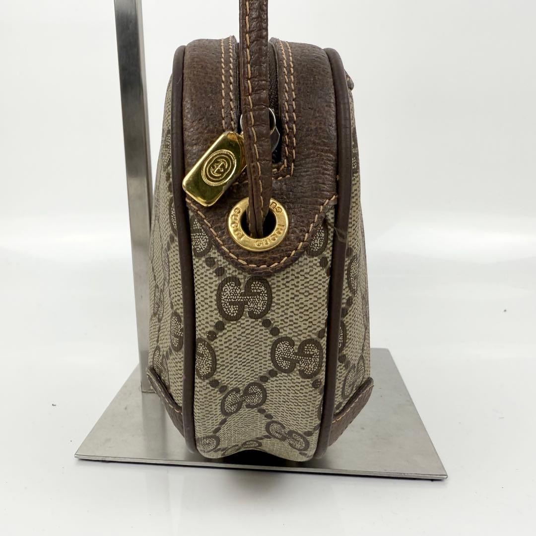 GUCCI Mini Shoulder Bag GG Supreme Sherry Line Beige PVC Leather Authentic thumbnail 4