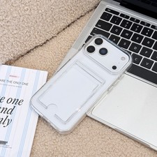 For iPhone 17 Pro Max 17 Air 17 Hybrid Slim Wallet Clear Case with Card Holder