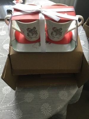Wrendale Holly Jolly Tassen und Tablett Set,