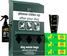 Original Glow in the Dark Dog Poop Station Outdoor - Triple Storage Pet Waste St