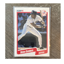 Fleer 1990 Series Base Set Rookie #454 Deion Sanders New York Yankees