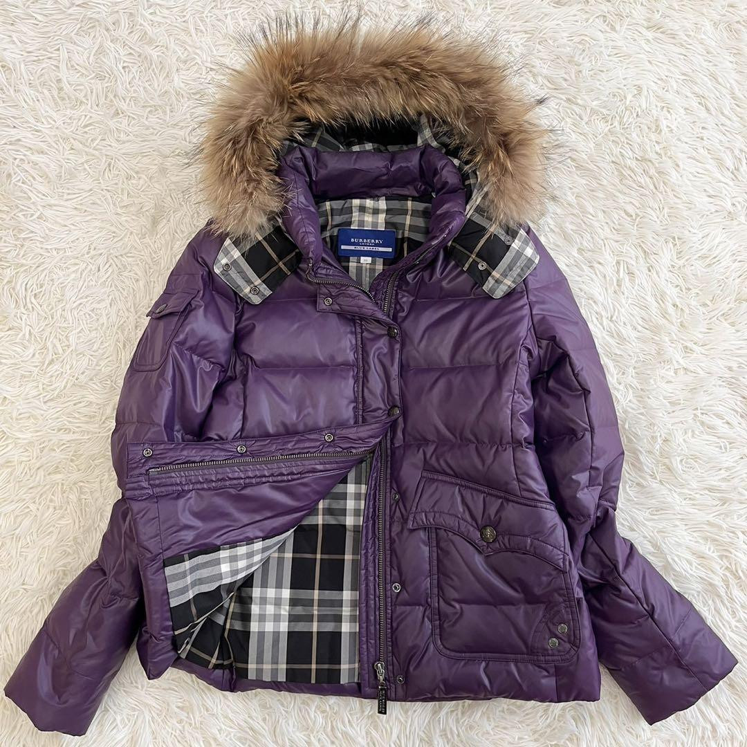Burberry Blue Label down jacket fur 3WAY Nova check 38 F/S Burberry Blue Label down jacket fur 3WAY Nova check 38 F/S