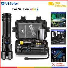 Rechargeable LED Flashlight 2000 Lumen Waterproof Long Range Outdoor Emergency