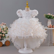 Evening Party Gown Wedding Princess Kids Girls Pageant Tutu Dress Christmas Prom