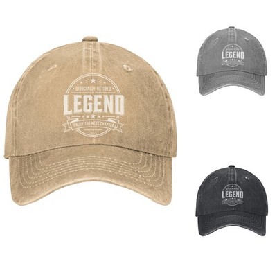 Retired Legend Next Chapter Quote Baseball Cap - Cotton Dad Hat Adjustable