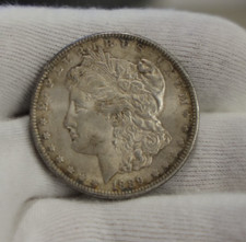 1889 US Morgan Silver Dollar $1 AU (Toned)