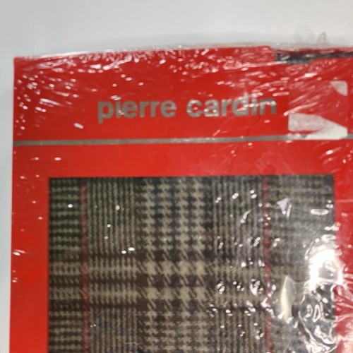 Pierre Cardin Vintage 1990’s Brown Plaid 100% Wool Fringe Muffler Scarf NIB - Picture 3 of 12