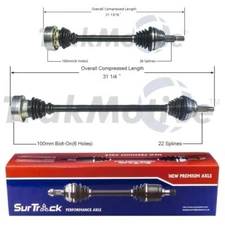 SurTrack Pair Set of 2 Front CV Axle Shafts For VW Golf Jetta Manual FWD