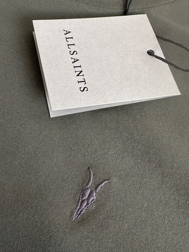 ALL SAINTS VALLEY GREEN "BRACE" SLIM S/S CREW LOGO T-SHIRT TOP - XS - NEW & TAGS - Picture 8 of 10