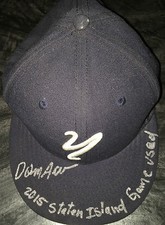 Domingo Acevedo New York Yankees Signed 2015 Game Used Hat Cap Staten Island