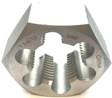 1-1/4-12 UNF CARBON STEEL HEXAGONAL RETHREADING HEX DIE - NEW!