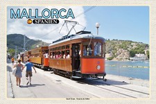 Blechschild 20x30 Mallorca Spanien Insel-Tram-Tranvia  Wand Deko Bar Kneipe Cafe