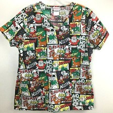 Rudolph The Red Nose Reindeer Holiday Christmas Festive Scrubs Size Medium