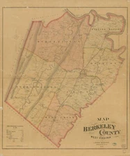 20" x 24" 1894 Map of Berkeley County West Virginia