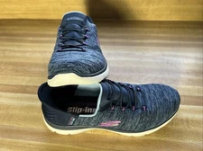 Skechers Navy/Purple Slip-Ins Air-Cooled Memory Foam  Sneaker Size 7.5